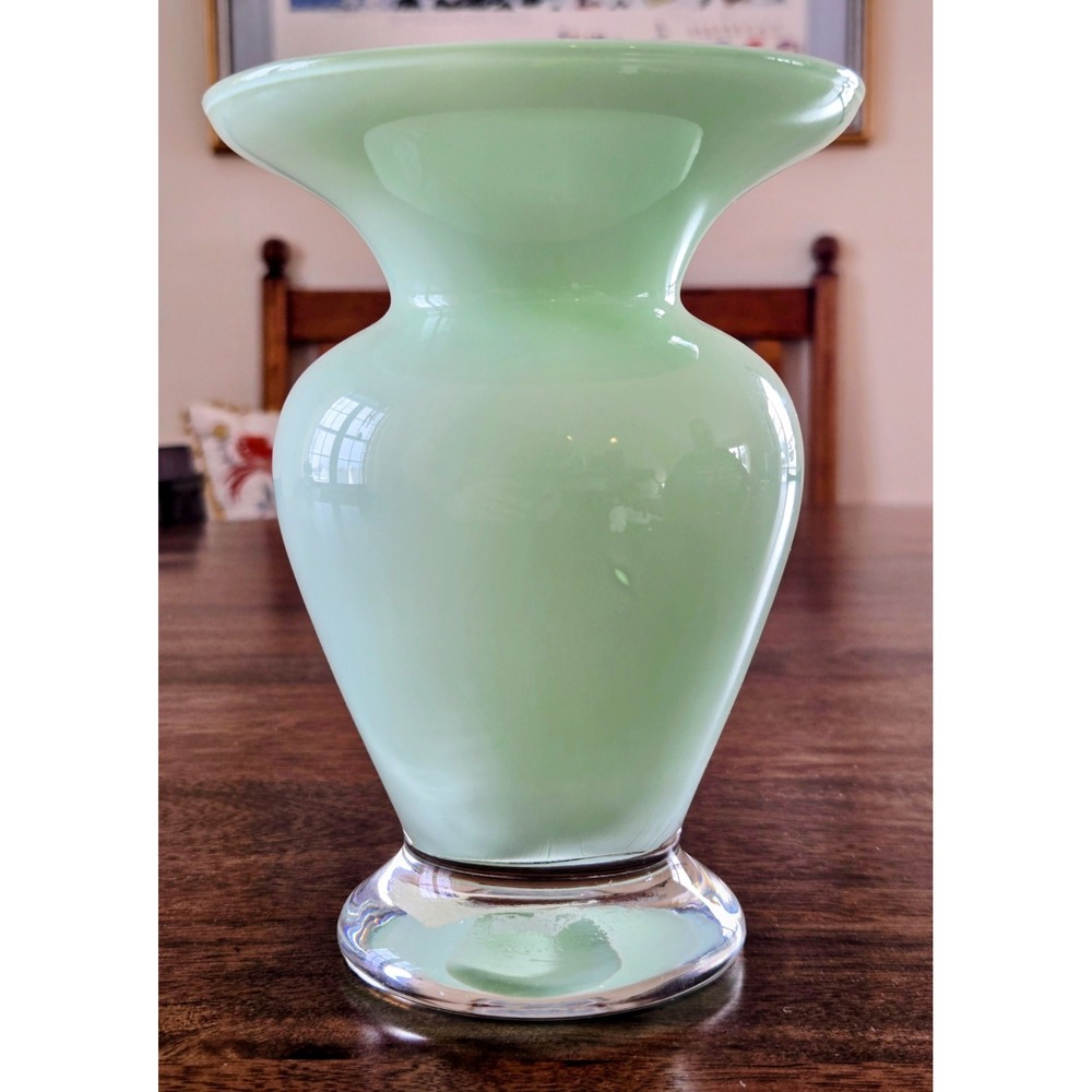 Vintage Miller Rogaska Light Mint Green 6.5"×4.75" Crystal Vase - New With Tags